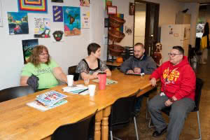 TJ7_2099 Clubhouse provides a social and vocational program for those with persistent and severe mental illness.